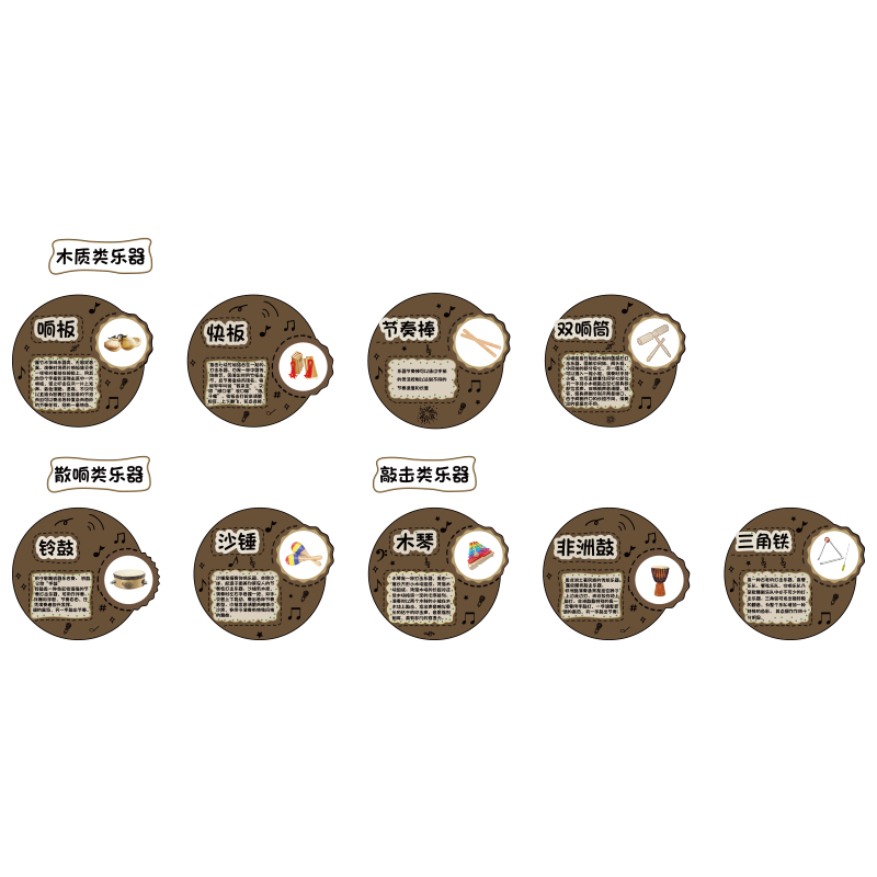 奥尔夫音乐教室布置装饰培训机构琴房幼儿园乐器区环创文化墙面贴