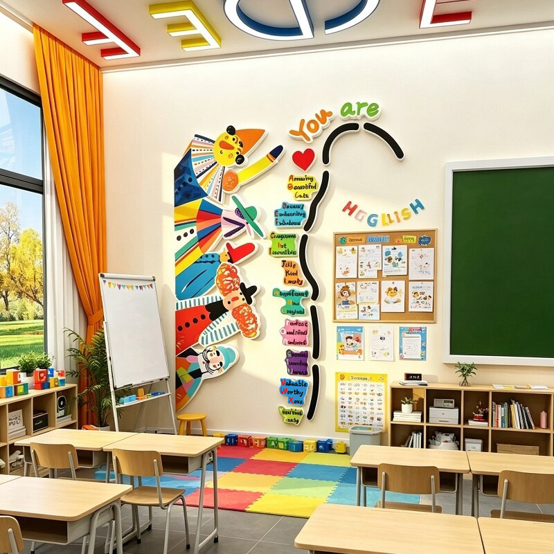 英语角幼儿园教室字母墙贴