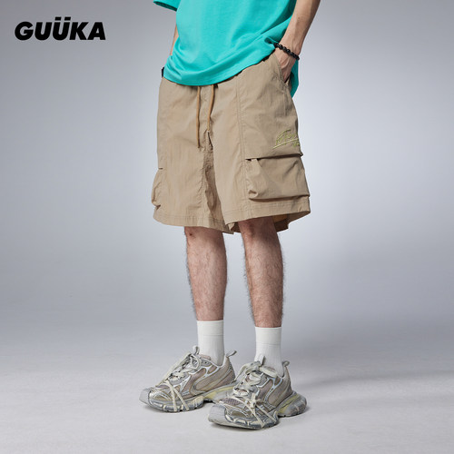 GUUKA美式大口袋廓形短裤