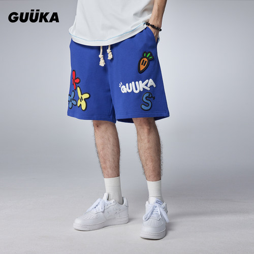 GUUKA360克重磅魔术贴章五分裤
