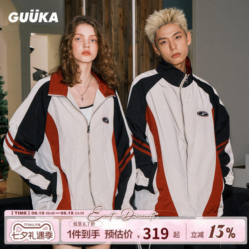 GUUKA高领复古机车服夹克