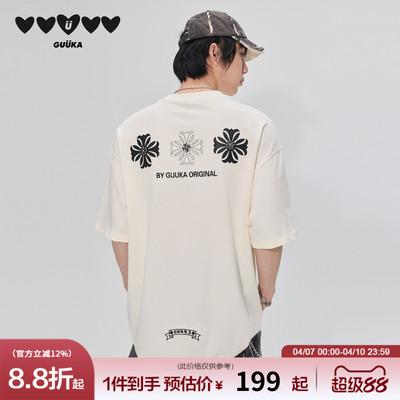 GUUKA白色哥特风短袖T恤