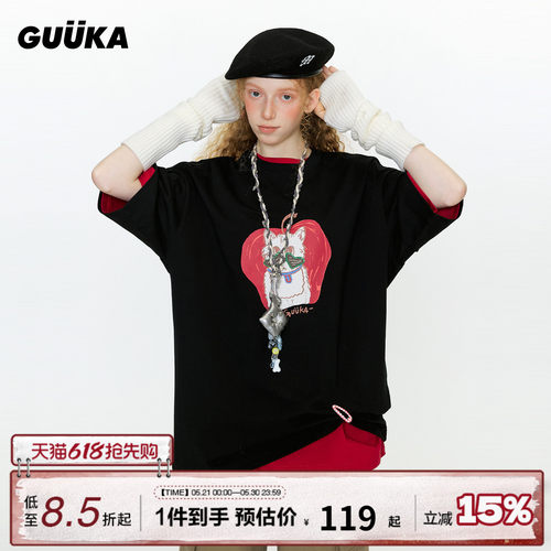 GUUKA夏季落肩短袖T恤