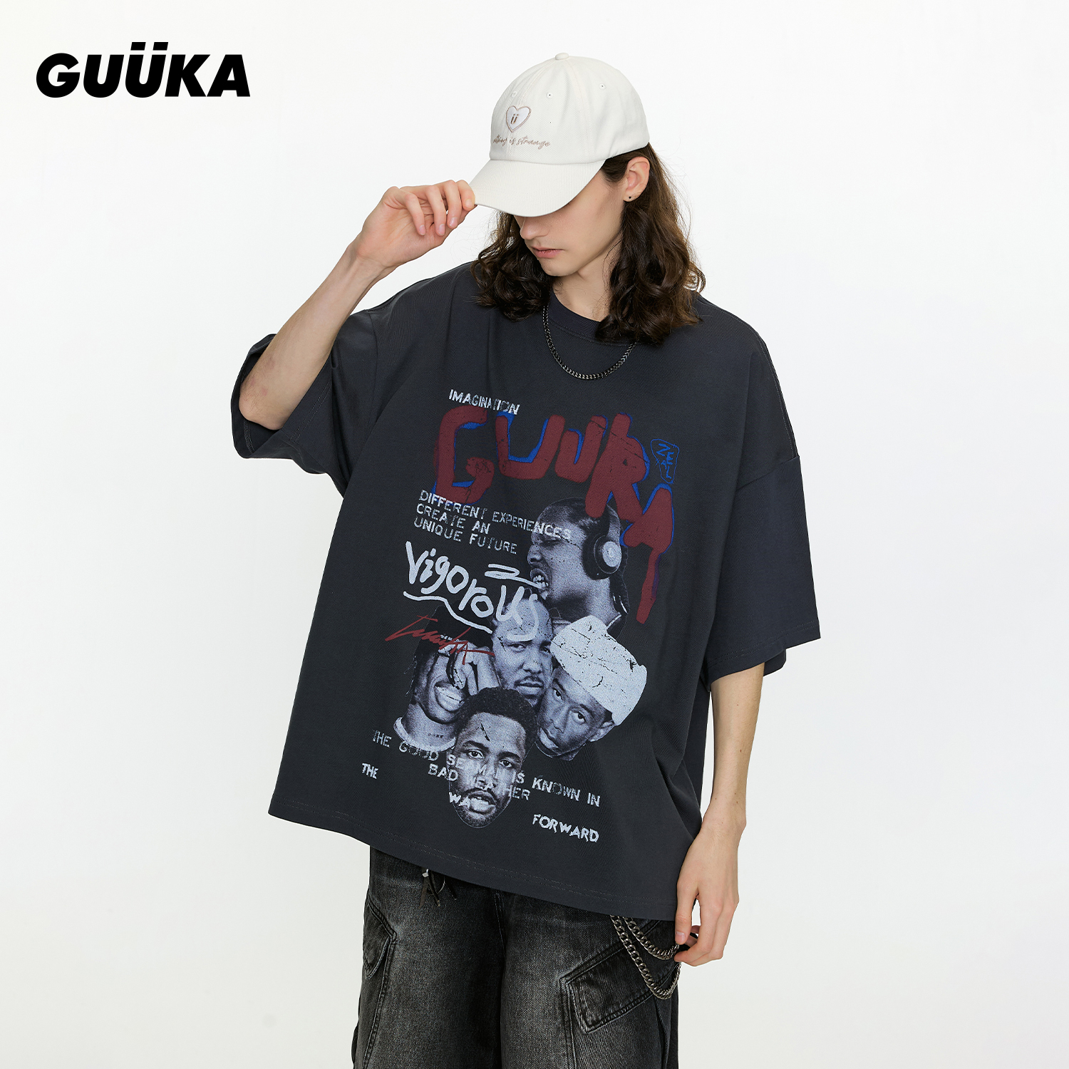 GUUKA美式街头短袖T恤