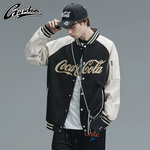 Полиуретановая куртка для влюбленных в стиле хип-хоп, бейсбольная форма, с вышивкой, увеличенная толщина, оверсайз