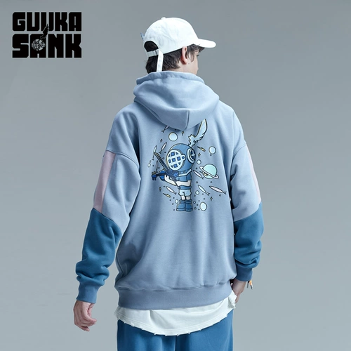 Спортивная утепленная толстовка с капюшоном в стиле хип-хоп, оверсайз