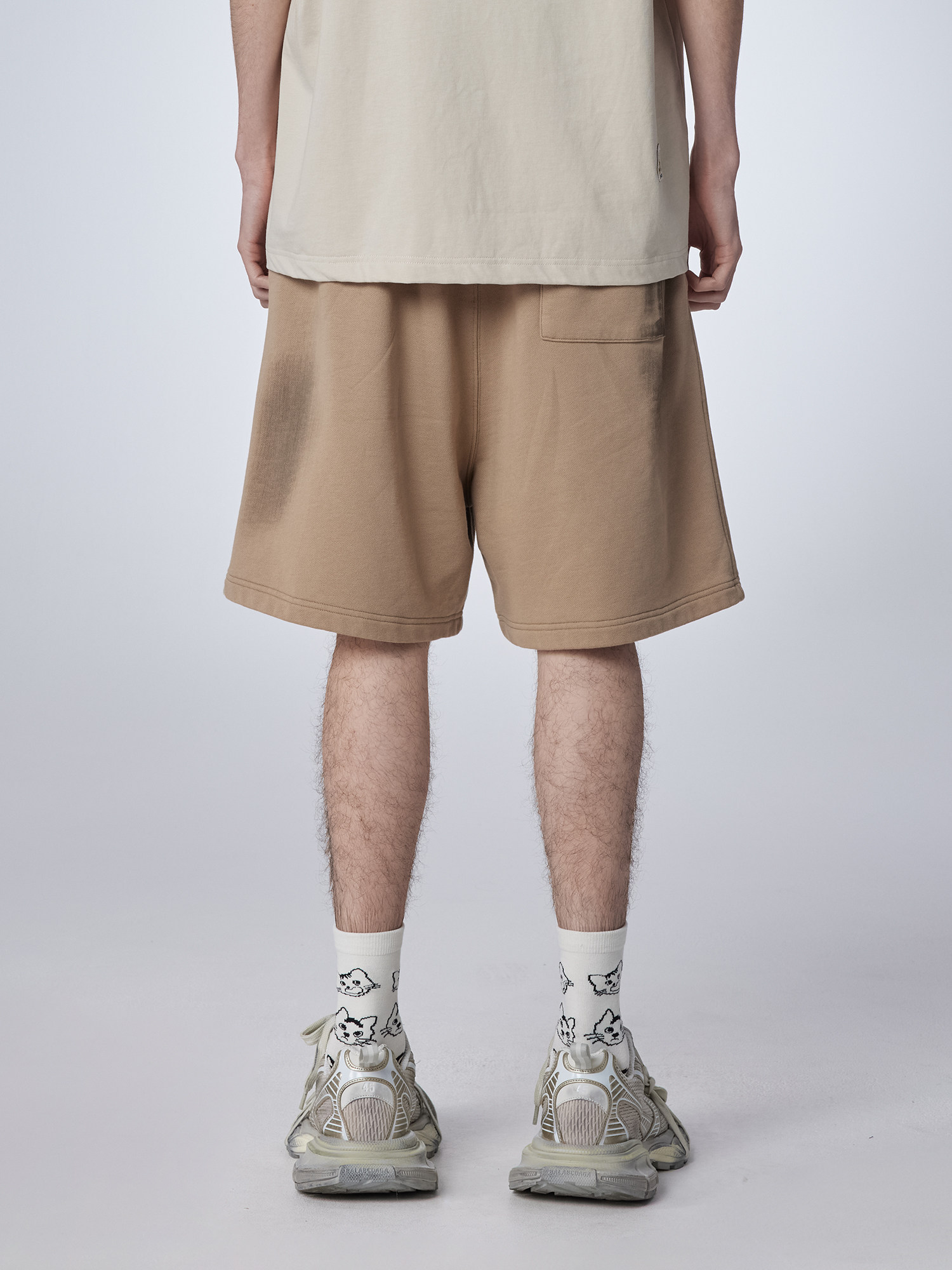GUUKA TRENDY BRAND KHAKI HEAVY SHORTS MENS COTTON SUMMER NEW AMERICAN RETRO CAT CROPPED PANTS ARE LOOSE