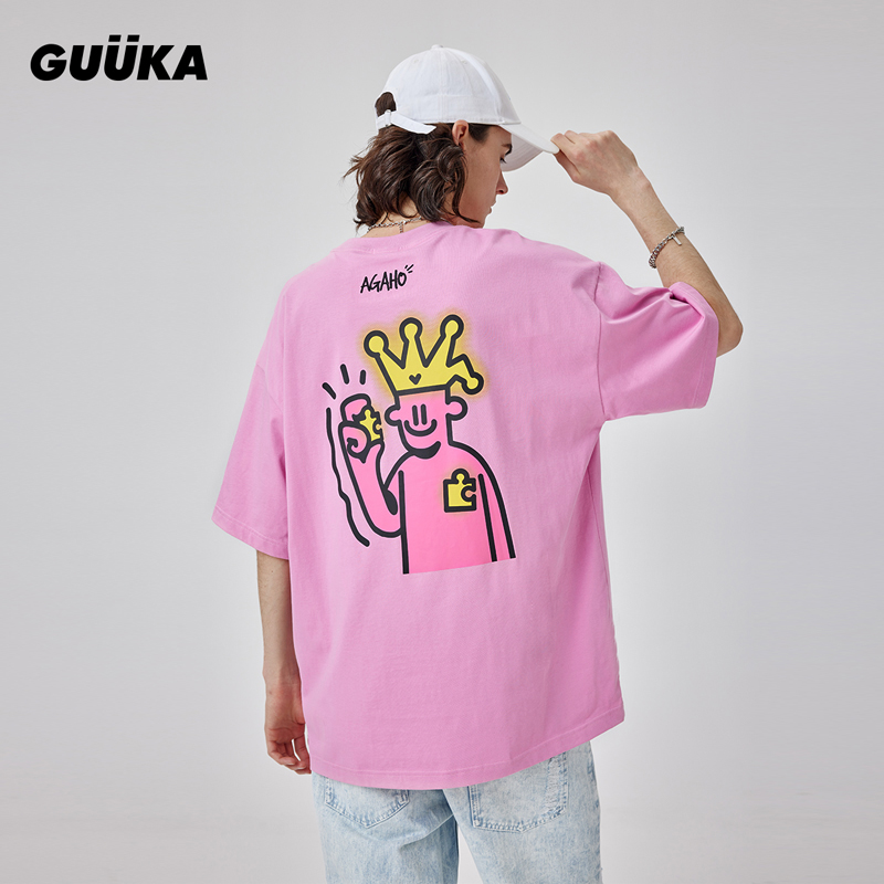 GUUKA牙刷绣重磅短袖T恤