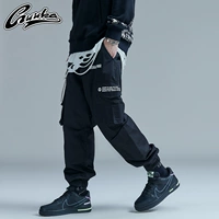 Черные хлопковые спортивные штаны для школьников в стиле хип-хоп, свободный крой