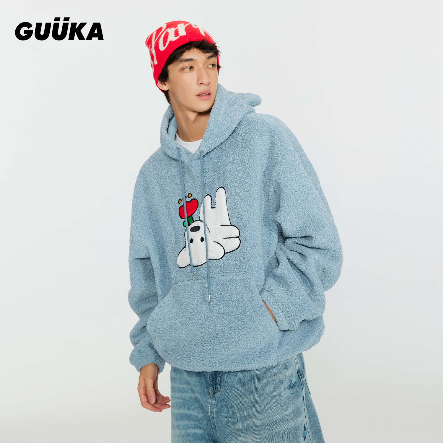 GUUKA联名小狗刺绣卫衣