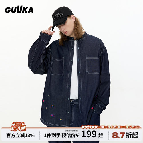 GUUKA日系复古牛仔衬衫
