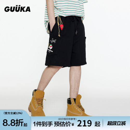 GUUKA夏季毛绒爱心短裤
