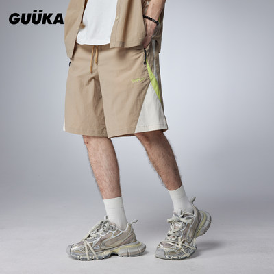 GUUKA艺术字母刺绣复古风短裤