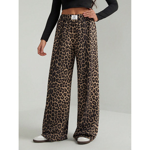 Women's casual pants loose leopard print pants休闲裤女豹纹