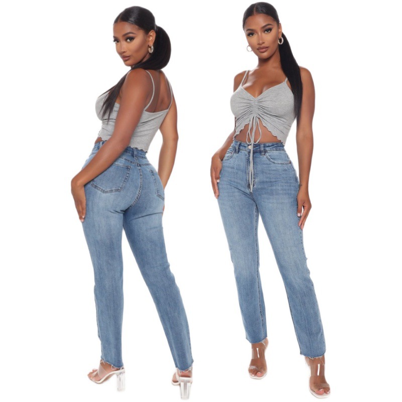 Women's fashion stretch slim fit jeans时尚弹力修身牛仔裤女
