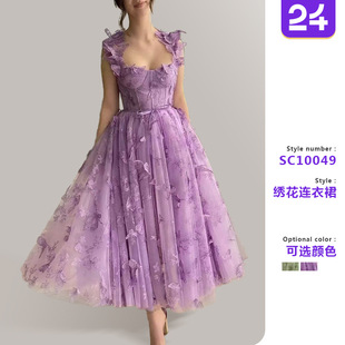 Women wedding dress, sheer suspender sleeveless dress连衣裙