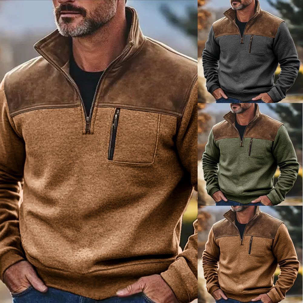 Men fleece pullover zipper hoodie男外套秋冬抓绒卫衣套头拉链