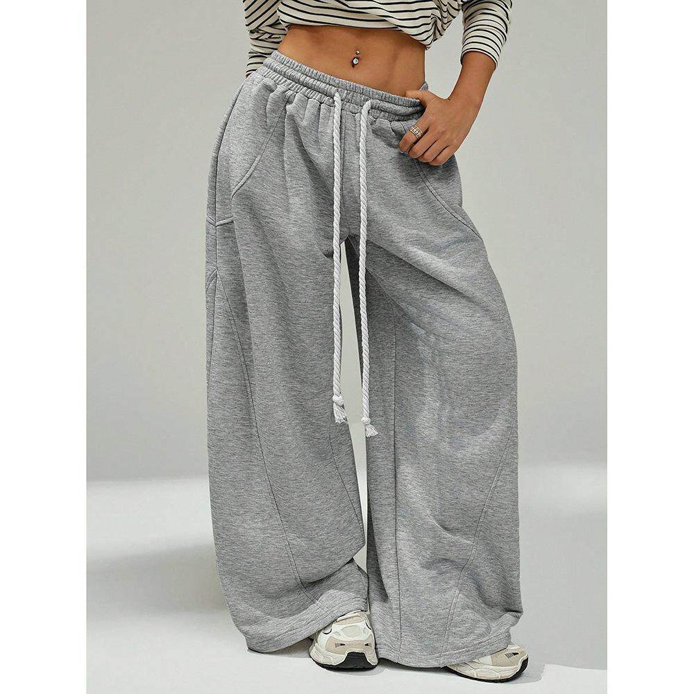 Women drawstring loose wide leg sweatpants女抽绳宽松阔腿卫裤