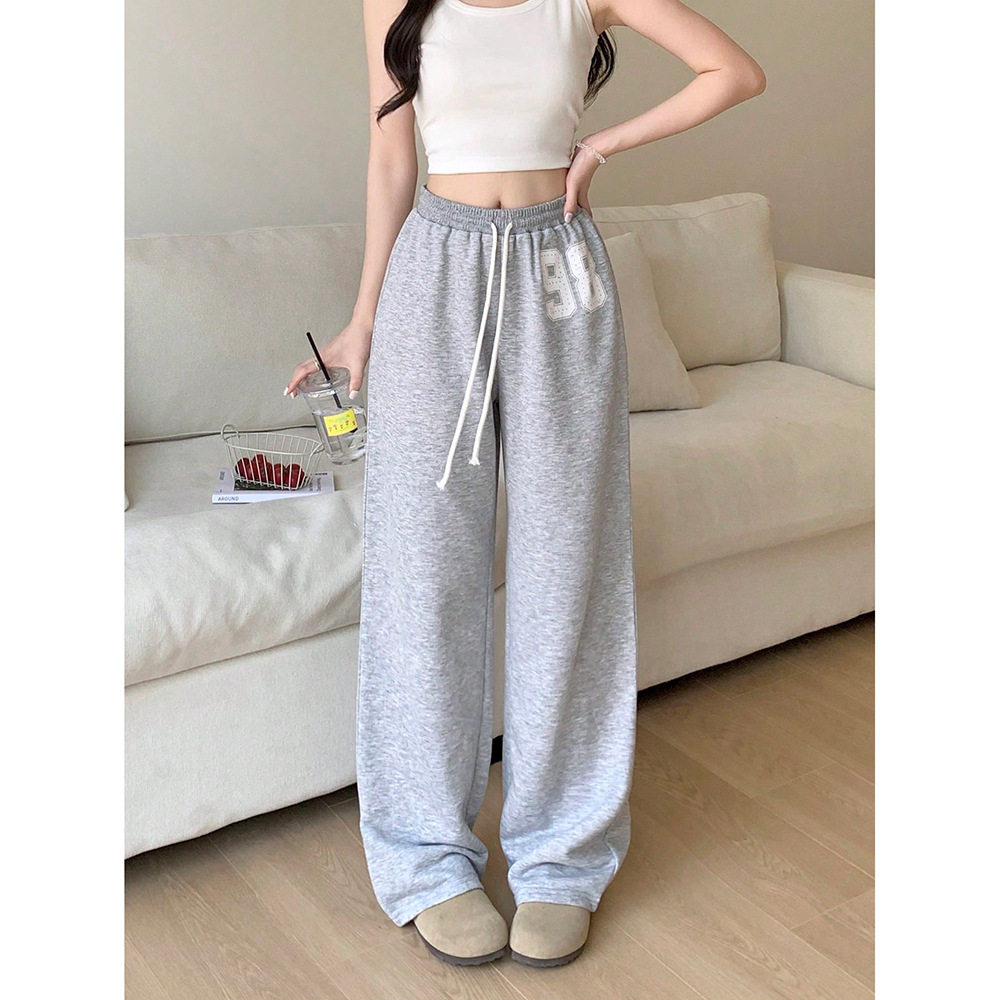 Women's digital printed sweatpants, casual wide leg pants