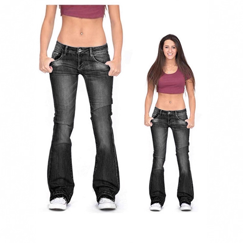 Women tight fitting flared pants, jeans女紧身喇叭长裤牛仔裤