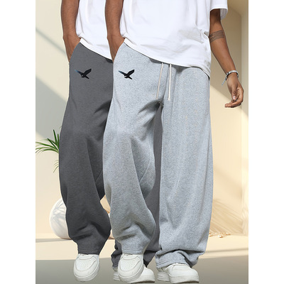 Men's loose straight leg sports sweatpants休闲男宽松运动卫裤