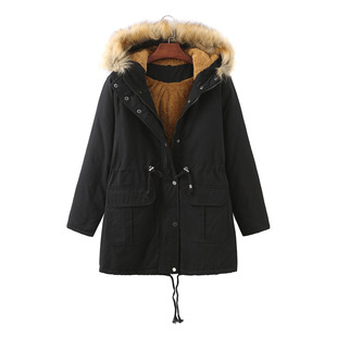 jacket女连帽加绒秋冬大码 hooded padded 棉服 cotton Women