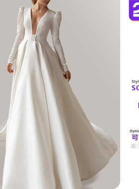 Women's Dress White Satin French Style Dress连衣裙名媛风礼服