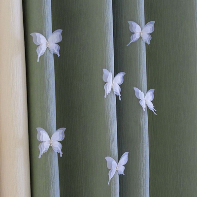 窗帘装饰三层带钻白色小蝴蝶别针