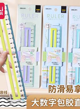防滑透明尺子手抄报画图几何绘图初中生一二年级直尺20cm软尺