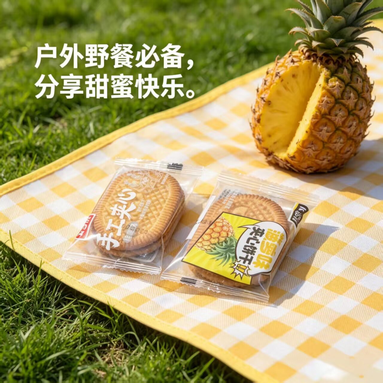 菠萝夹心饼干整箱早餐网红零食办公室充饥休闲散装食品小吃整箱