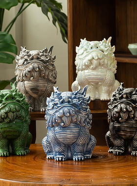 鬼迷日眼貔貅茶宠香炉景德镇玄关装饰品招财创意茶具桌面摆件