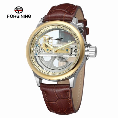 新 forsining 设计休闲陀飞轮全自动机械手表