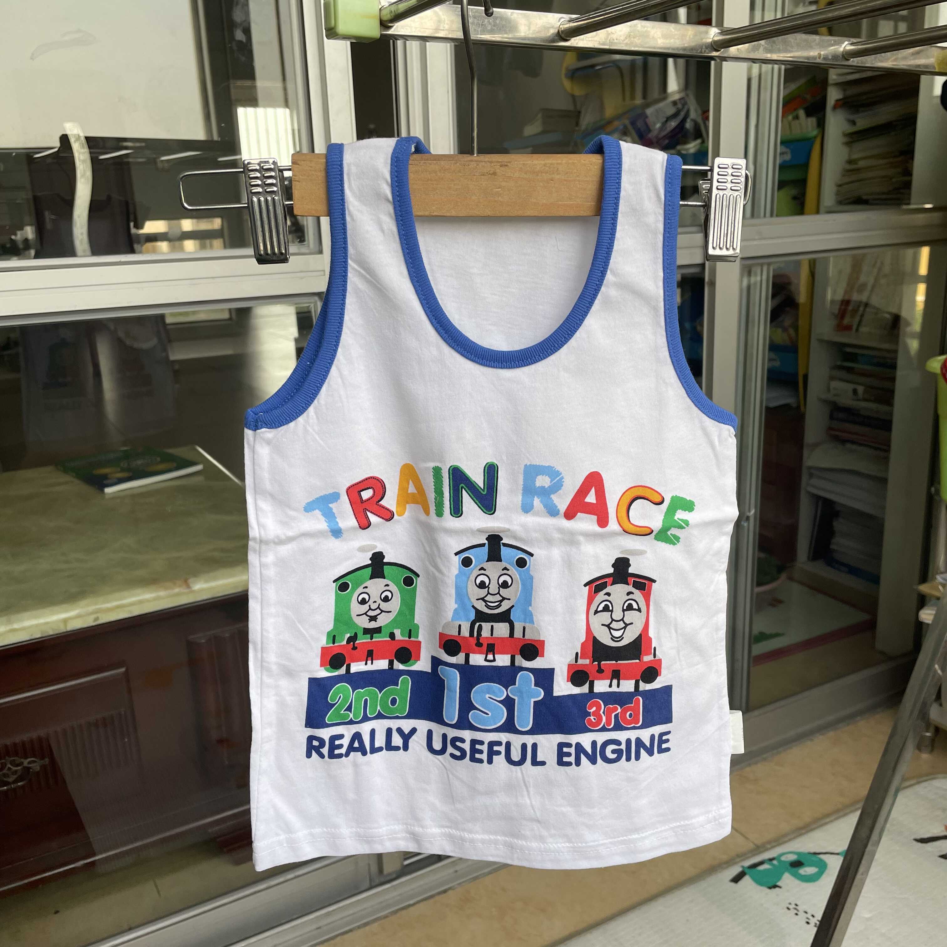 儿童托马斯童装衣服男童薄款无袖背心纯棉简约夏季纯色百搭打底衣