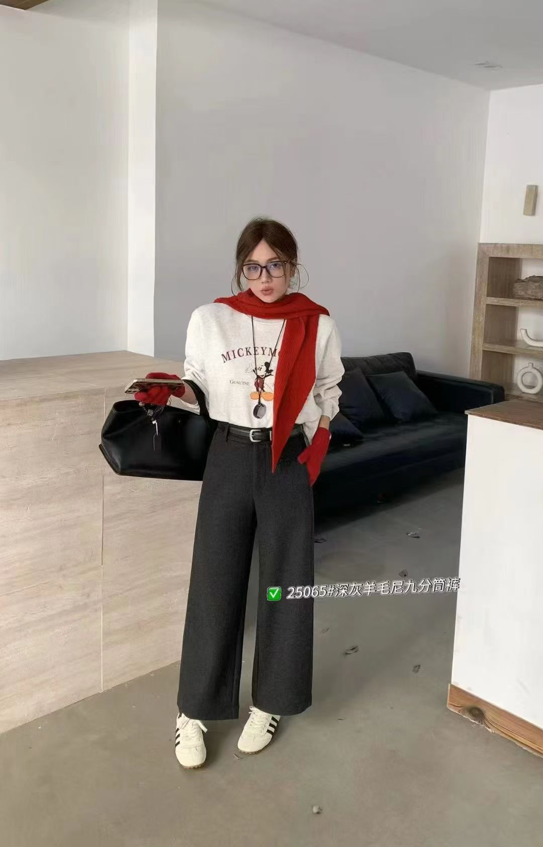 2025新款时尚百搭显瘦九分羊休闲裤