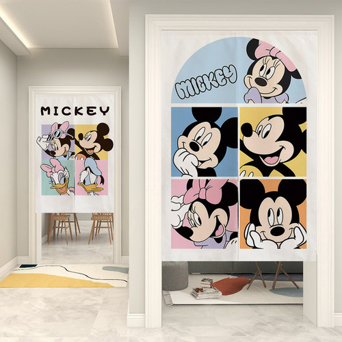 布艺卡通米老鼠门帘遮挡帘隔断帘