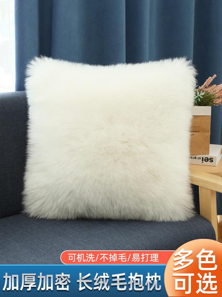 轻奢高端网红皮草抱枕兔毛绒沙发客厅卧室靠垫小红书冬季加厚靠枕