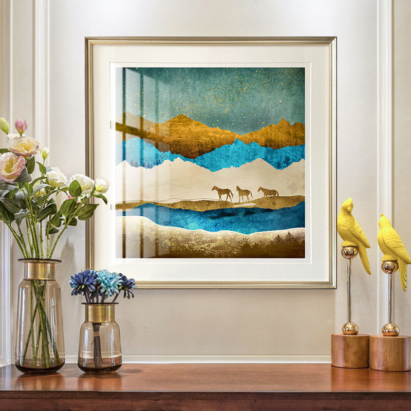 简约美式餐厅装饰画祈盼简美客厅沙发背景挂画卧室床头画彩绘荒漠