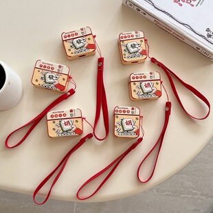 【独创私模】适用AirPods4苹果耳机保护套新版麻将胡發早日暴富硅胶皮质AirPodspro2蓝牙耳机保护壳创新设计