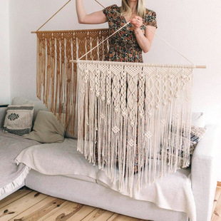 新款 波西米亚壁毯家居背景卧室装 饰 北欧风ins大挂毯手工编织壁挂