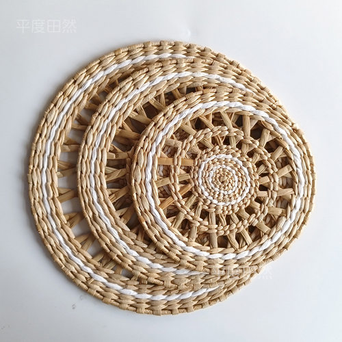 草编蒲草编织餐垫创意镂空编织隔热垫餐桌装饰盘子垫茶壶茶杯垫子