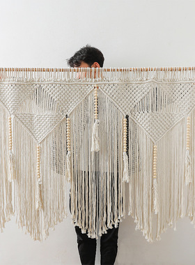 亚马逊新款家居装饰墙面装饰挂毯 ins北欧风挂件手工编织大挂毯