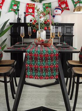 新款圣诞桌旗红色节日北欧高档轻奢餐桌布桌旗电视柜茶几盖巾现货