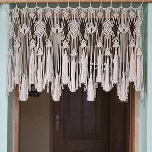 民宿房间装 手工壁饰壁挂波西米亚风新款 饰棉绳编织门帘窗帘挂毯