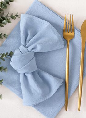 亚马逊全棉方形布艺餐巾 40*40cm仿麻婚庆派对西餐垫餐桌装饰