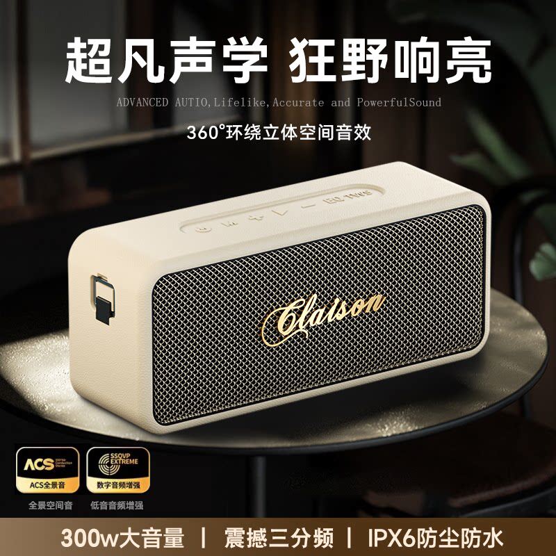 德国柏林声效之音300W大功率无线蓝牙音响覆古高端家用重低音炮户