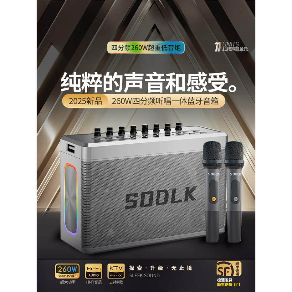 德国进口柏林之声超重低音炮4分频260W蓝牙音箱户外家用直播乐器K