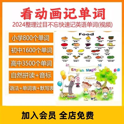 看动画记英语单词过目不忘快速记英语单词幼儿小学初中高中动画课