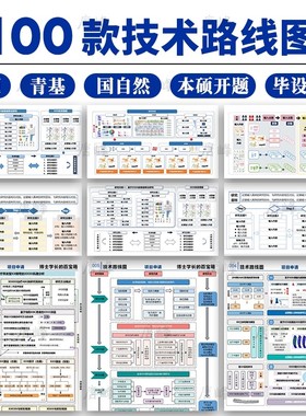 技术路线图本硕开题课题青基医学生物项目申请word可编辑PPT模板