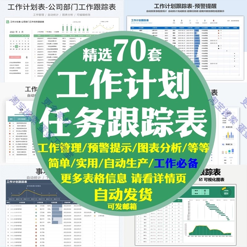 工作事项计划跟踪表公司部门预警提示实时进度分析excel表格模板