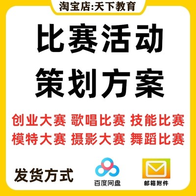 比赛活动策划方案学生演讲辩论知识摄影歌唱竞赛舞蹈游戏大赛设计